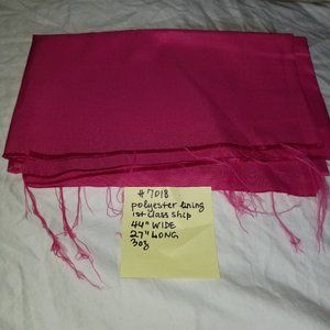 #7018 New Raspberry Polyester Lining Cut of Fabric. Beautiful fabric.